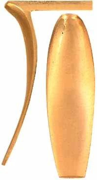 Golden Age Style Buttplate, in sand cast brassOverall length 4-1/2", width 1-3/8", comb 2-3/8"