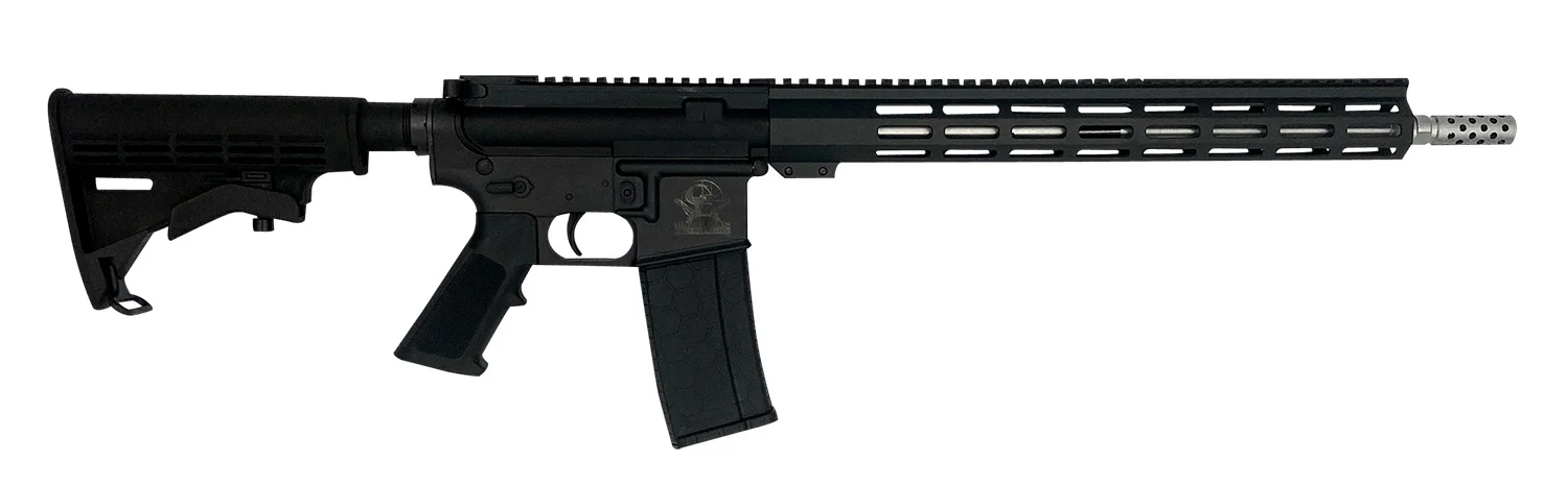 Great Lakes Firearms GL15223SSLBLK AR-15223 Wylde 30+1 16″, Black, 15″ M-Lok Handguard, Carbine Stock, A2 Grip, Muzzle Brake Left Hand