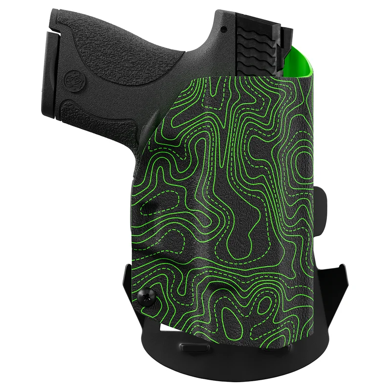 Green Topographic Map Custom Printed Holster – OWB Kydex Holster