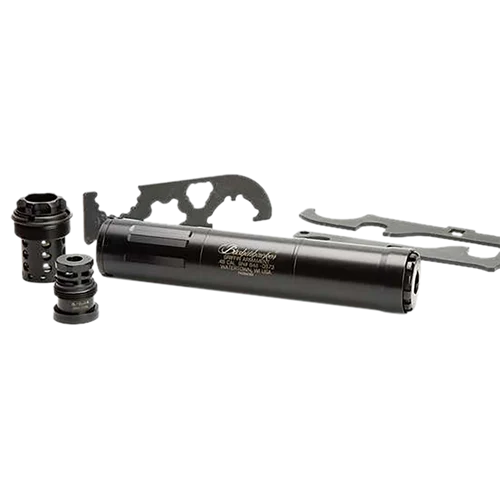 Griffin Armament Bushwacker 46, Gen 2, Fits Large Bore 9mm/45ACP/30Cal/.450 BM/.458 SOCOM/ .45-70 Govt, Steel Tube with Titanium Baffles, Black Nitride Finish
