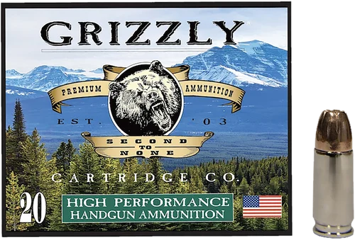 Grizzly Ammo 9mm+P 124gr Jacketed Hollow Point 20 Per Box