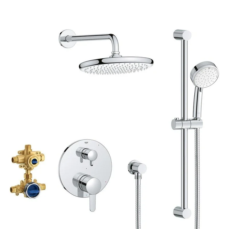 GROHE Cosmopolitan One Handle Single Function Shower System in Starlight Chrome | Ferguson