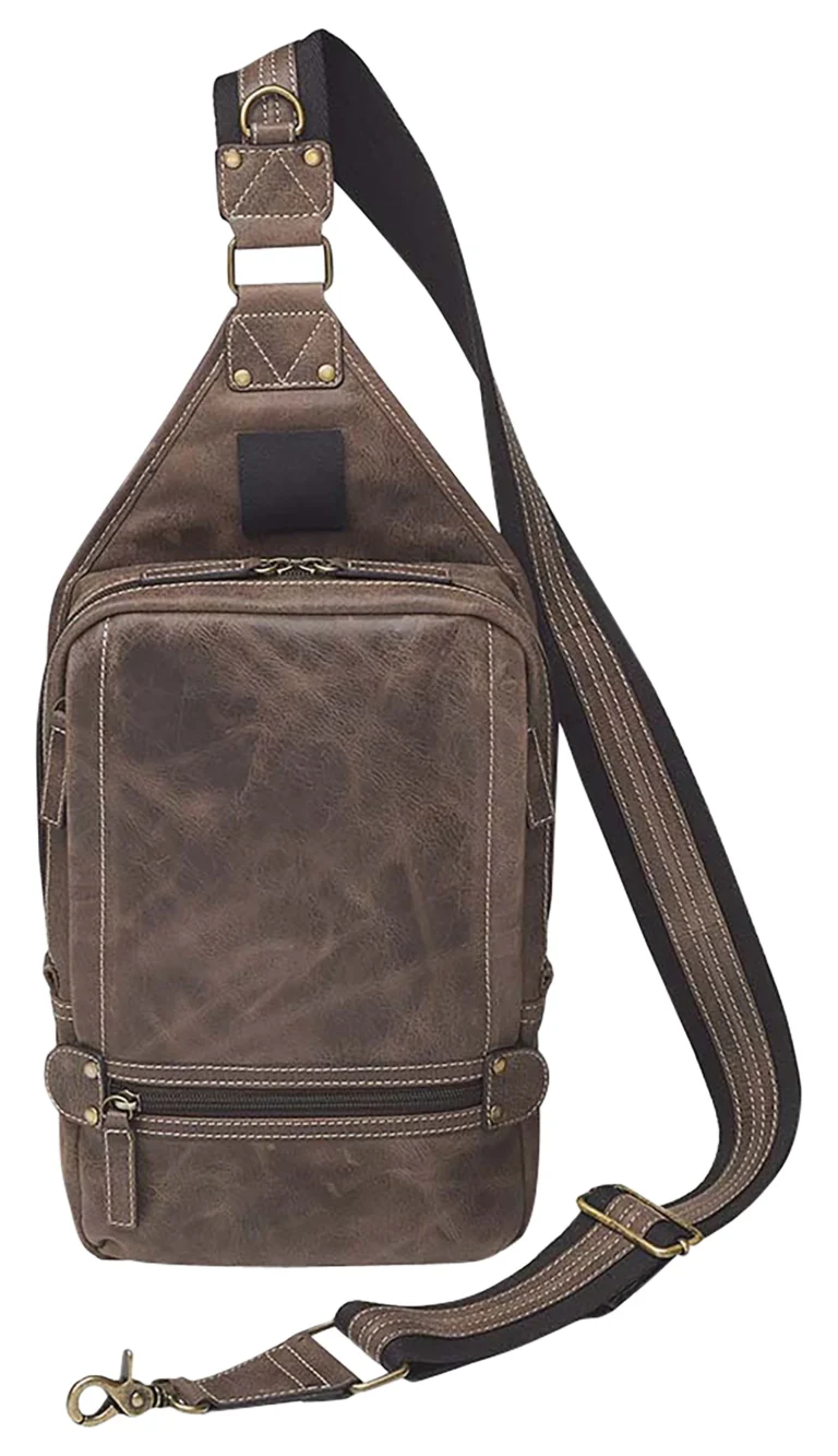 Gun Tote’n Mamas/Kingport GTMCZY108 Sling BackpackBrown Leather Includes Standard Holster