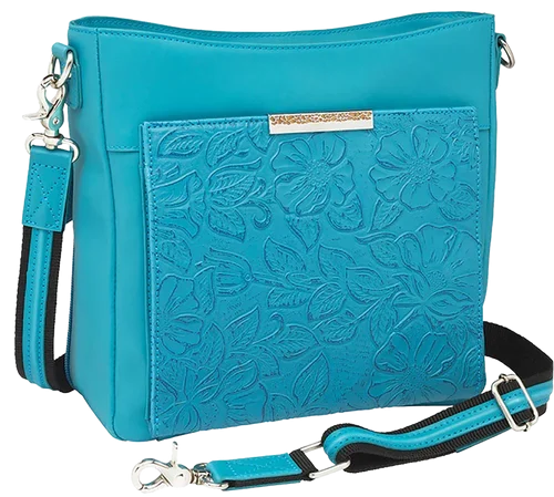 Gun Tote'n Mammas GTM-98tld/tblue Slim Crossbody Cowhide Turq