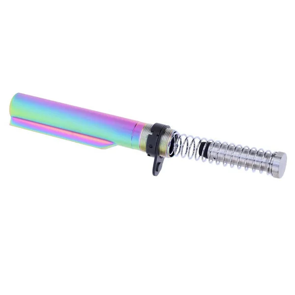 GUNTEC AR15 BUFFER TUBE WITH BUFFER & SPRING RAINBOW PVD