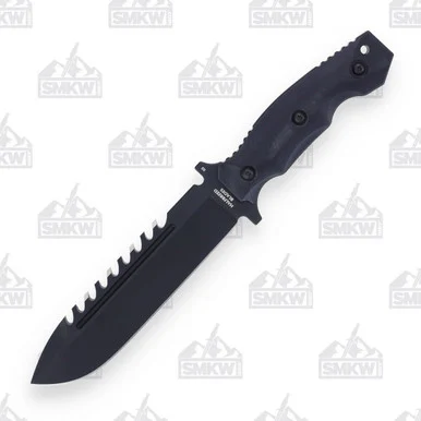 Halfbreed Large Survival Knife 6.89in Plain Teflon Black Modified Spear Point LSK01BLK