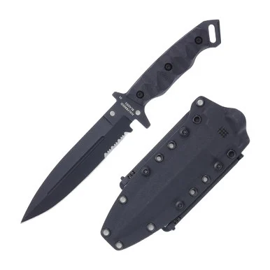 Halfbreed Medium Infantry Knife Black Partially Serrated