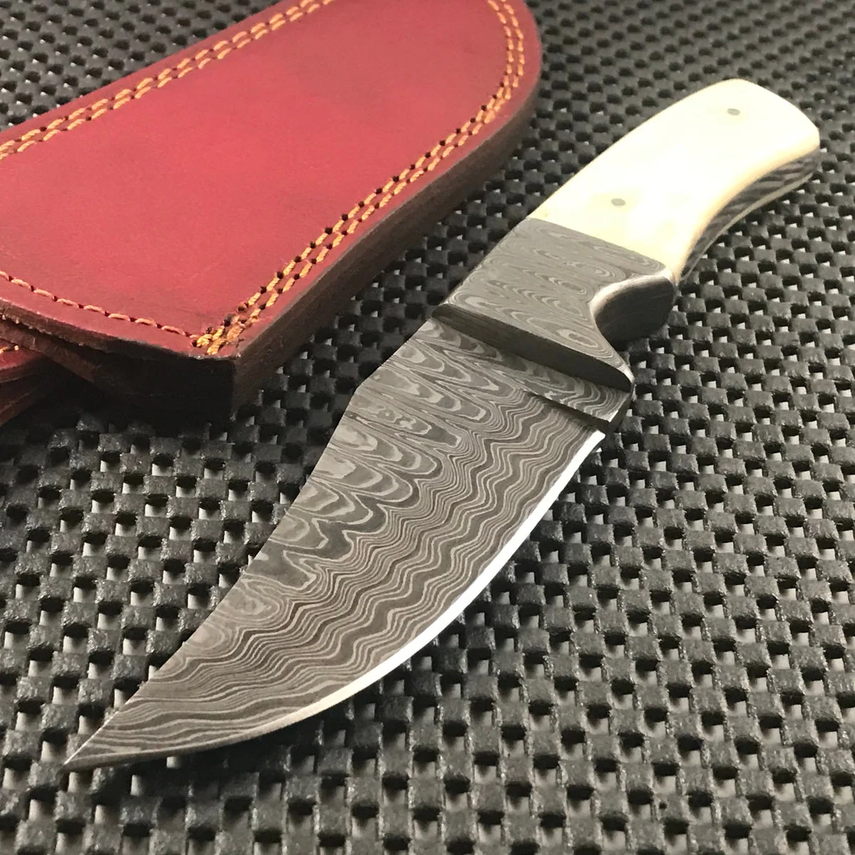 Hand Forged Raindrop Damascus Steel Knife