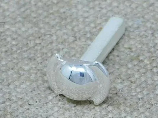 Helmet stud 4 in silver plated bronze