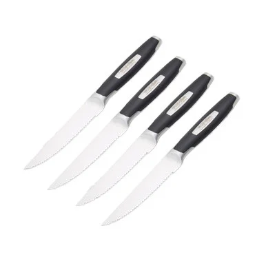 Hen & Rooster Intl 4 Piece Steak Knife Set Black ABS Handle