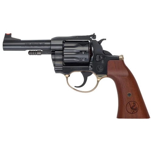 Henry H16 Golden Boy Deadeye 22 LR, 4" Barrel, Polished Blued, American Walnut Gunfighter Grip, Adj Rear, Ramped Fiber Front, 10rd