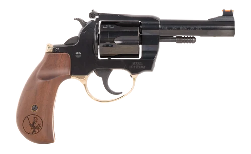 Henry H17 Big Boy Deadeye 357 Mag/38 Special, 4" Barrel, Polished Blued, American Walnut Gunfighter, Adj Rear, Ramp Fiber Front, 6rd