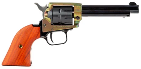 Heritage Mfg RR22999CH4 Rough Rider22 LR 9 Shot 4.75″ Black Barrel, Black Cylinder, Simulated Case Hardened Zamak, Frame Cocobolo Grips