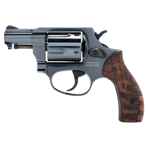 Heritage Roscoe 38 Special, 2" Barrel, Blued, Black, Custom Wood Engraved Wood Grips, 5rd
