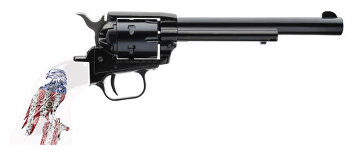 Heritage Rough Rider 22 LR 6 Shot 4.75" Black Oxide Steel Barrel & Cylinder, Black Oxide Zinc Patriot Eagle Grip, Manual Safety, Exposed Hammer