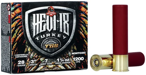 HEVI-Shot HEVI-18 Turkey TSS 28 Ga, 3", 1 1/4 oz, Tungsten, 7 Shot, 5Bx/10Cs