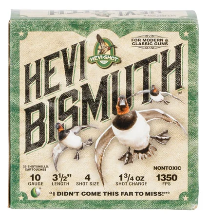 HEVI-Shot HS15504 HEVI-Bismuth10 Gauge 3.50″ 1 3/4 oz Bismuth 4 Shot 25 Per Box/ 10 Case