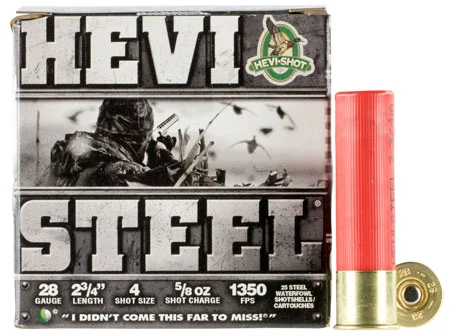HEVI-Shot HS62804 HEVI-Steel28Gauge 2.75″ 5/8oz 4Shot 25 Per Box/10 Case