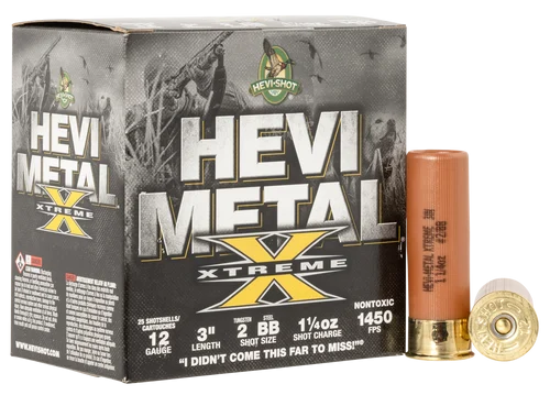 HEVI-Shot Xtreme 12 Ga, 3", Hevi Metal, BBx2 Shot, 25rd Box