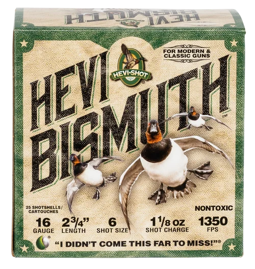 Hevishot Hevi-Bismuth Waterfowl 16 Ga, 2.75", 1 1/8oz, 6 Shot, 25rd Box