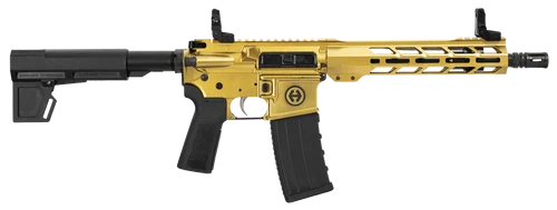 Hi-Point HP 15P 300 Blackout 30rd,10.50" Threaded Barrel, Gold Receiver Picatinny Rail, M-Lok Handguard, Blade Brace, Black B5 P Type 23 Grip