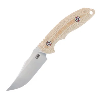 Hinderer Emmett Fixed Blade Knife Stonewash 20CV Bowie/Natural Micarta KEMBOMINAT