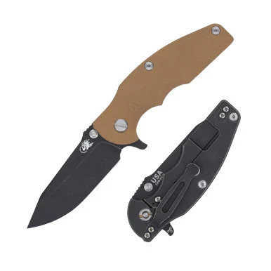Hinderer Jurassic Brown G-10 Black Stonewash