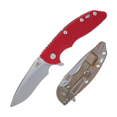 Hinderer XM-18 Red – Battle Bronze 3.5in Plain Stonewash Recurve