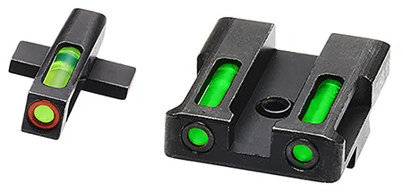 HiViz XDN521 LiteWave H3 Tritium/LitePipe Springfield Armory XD Sight SetBlack | Green Tritium with Orange Outline Front Sight Green Fiber Optic Rear Sight