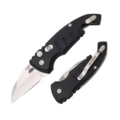 Hogue A01-Microswitch 1.95 Automatic Wharncliffe Stonewash Black AUHG24140
