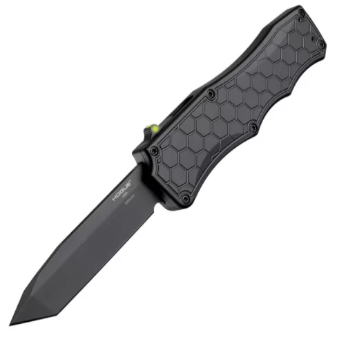Hogue Exploit 3.5″ Out the Front Automatic Tanto B Finish Aluminum Frame – Matte Black – Tritium Swit OTF