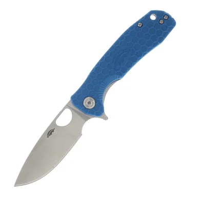 Honey Badger Drop Point Medium Flipper Folding Knife 8Cr13MoV/Blue HB1017