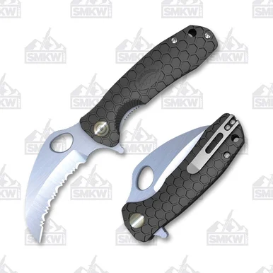 Honey Badger Knives Claw Small Folding Knife Black 2.75in Serrated Blade HB1151