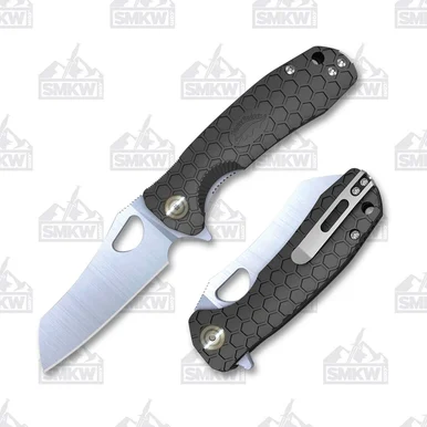 Honey Badger Knives Large Wharncleaver Black Folding Knife 3.63in Blade HB1104