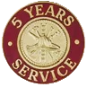 Hookfast 5 Years of Service Pin, Dbl Clutch Back #2756 Plain Firefighter Scramble, Gold