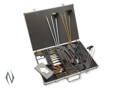 HOPPES PREMIUM UNIVERSAL GUN CLEANING ACCESSORY KIT IN ALUMINIUM CASE