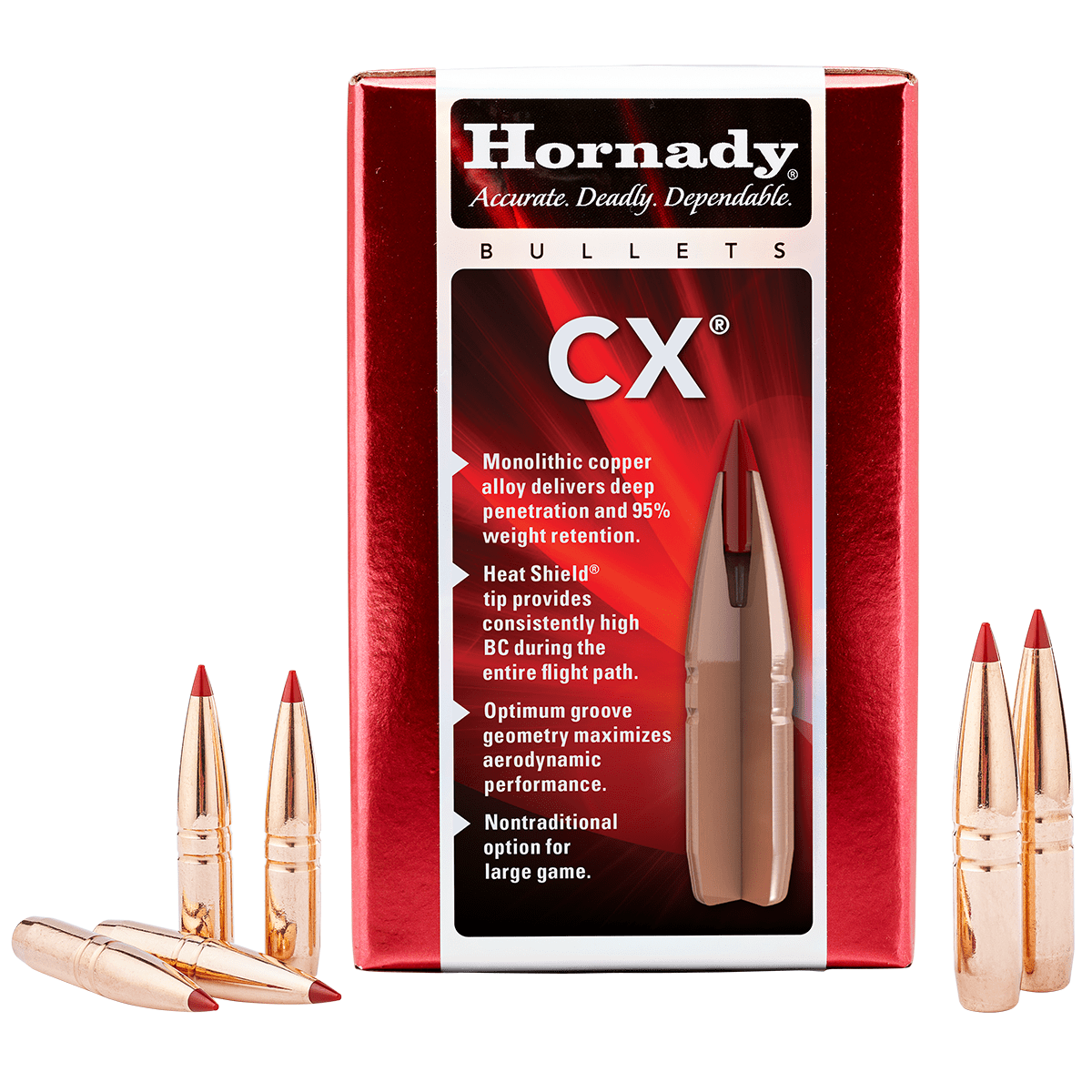 Hornady 273704 CX 270 Cal 130 gr Copper Solid 50 Per Box