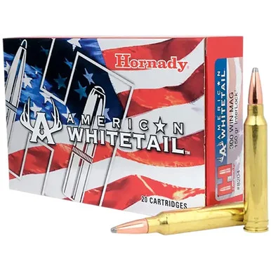 Hornady American Whitetail 300 Winchester Magnum Rifle Ammunition 20 Round Brass 150 Grain Interlock SP 8204