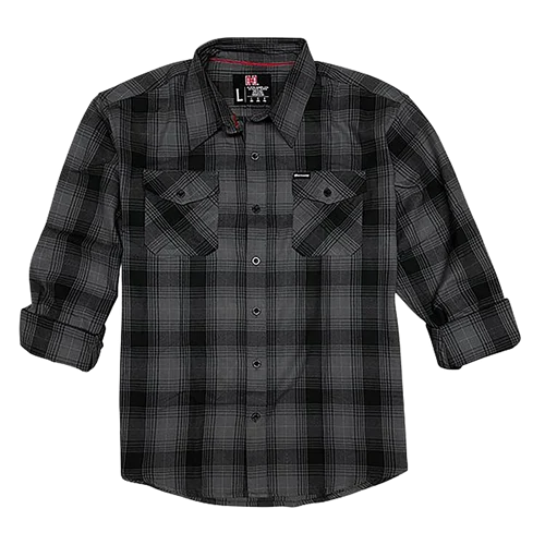 Hornady Gear Flannel Shirt XL Gray/Black, Cotton/Polyester, Relaxed Fit Button Up
