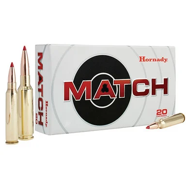 Hornady Match 308 Winchester Ammunition 168 Grain Brass 20 Rounds ELD Match PT 80966