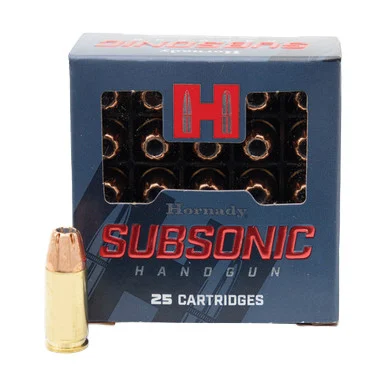 Hornady Subsonic Handgun 9mm Luger Ammunition 25 Rounds Brass Centerfire 147 Grain Hornady XTP Subsonic 90287