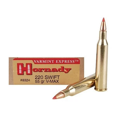 Hornady Varmint Express 220 Swift 55 Grain Centerfire 20 Rounds V-Max 8324