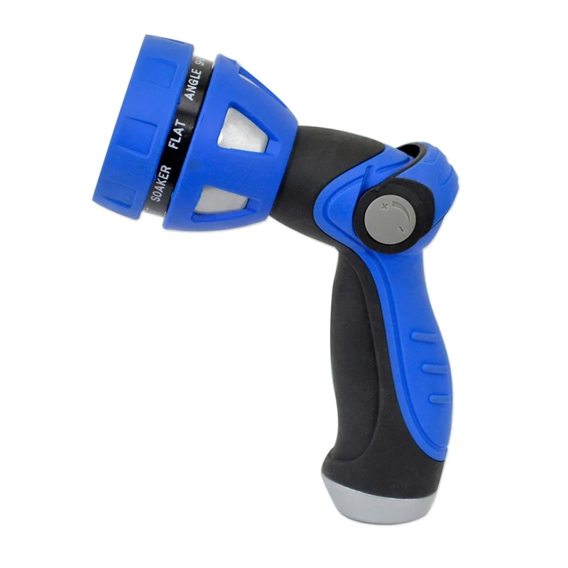 HoseCoil Thumb Lever Nozzle w/Metal BodyNine Pattern Adjustable Spray Head [WN815]
