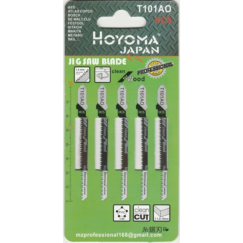 Hoyoma Jigsaw Blade T101AO (Clean Curved Cut T-Type)