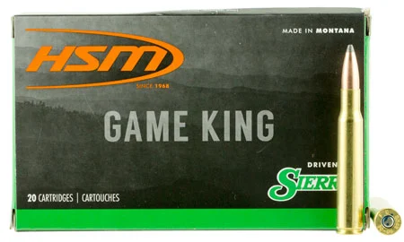 HSM 300641N Game King30-06 Springfield 180 gr Sierra GameKing Spitzer Boat Tail 20 Per Box/ 20 Case