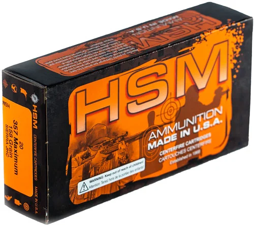 HSM Sierra .357 Maximum 158 gr JHP ammo