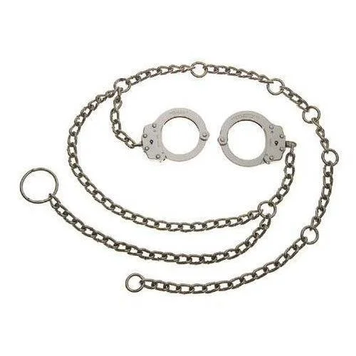 Humane Restraint Waist Chain with handcuffs located at hip