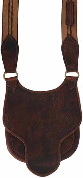Hunting Pouch, 9-1/4" by 9-1/2",elk tanned leather, beaver tail flap