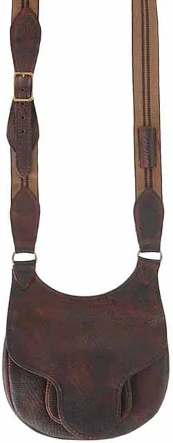 Hunting Pouch, elk tanned leather, 11-1/2" by 10", beaver tail flap
