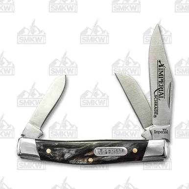 Imperial Schrade Gray Swirl Medium Stockman Folding Knife IMPT16S